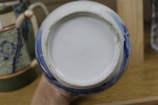 A Chinese blue and white vase